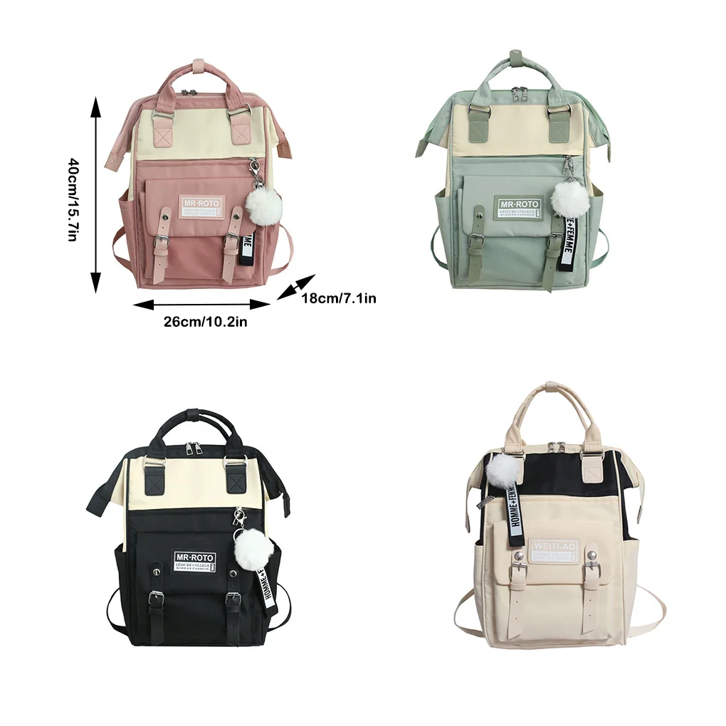 Zaino da donna in stile coreano borsa a tracolla Multi tasca in Nylon Mochila