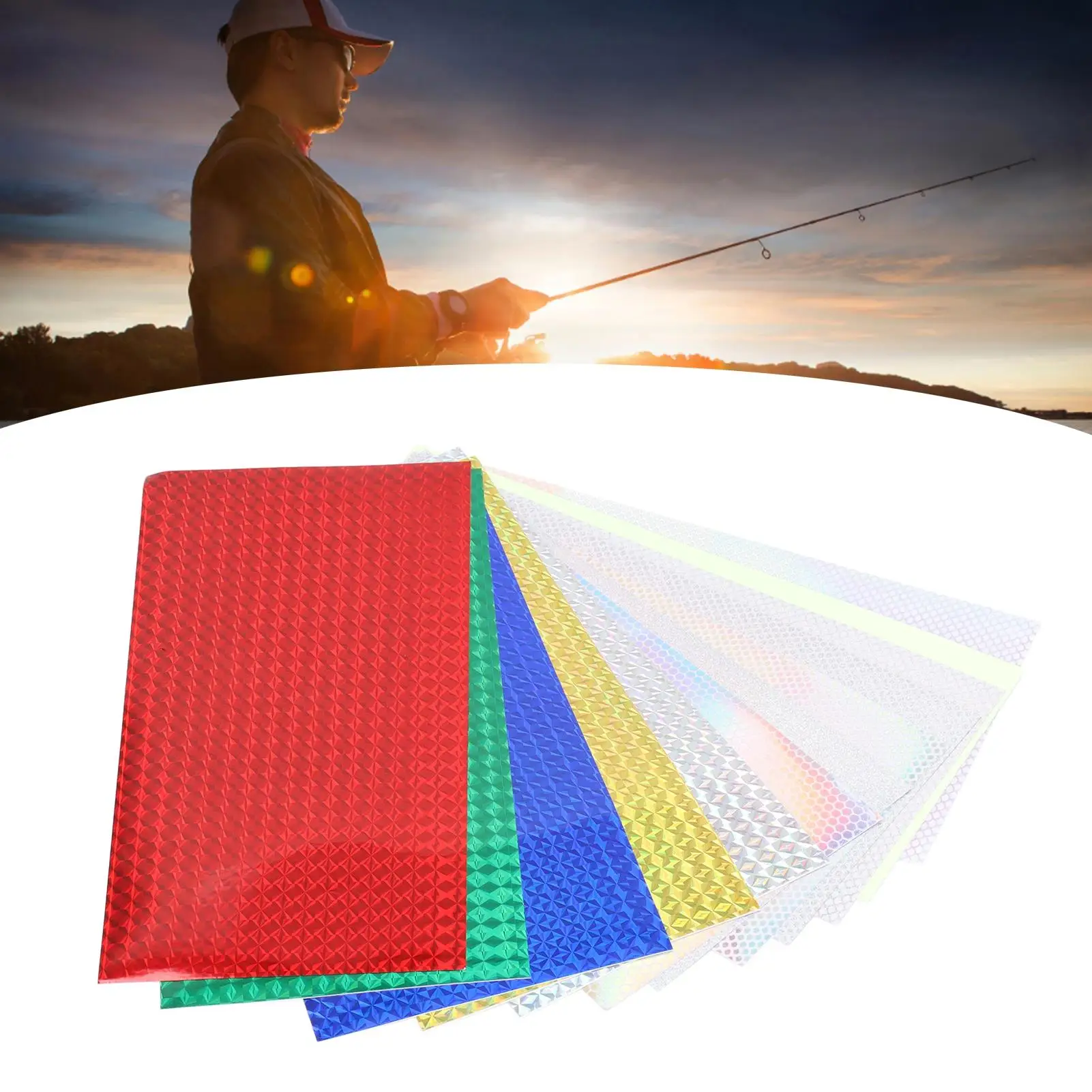 12Pcs Mixed Color Fishing Lure Skin Adhesive Stickers - Sea Fishing Refit Material with Luminous Design