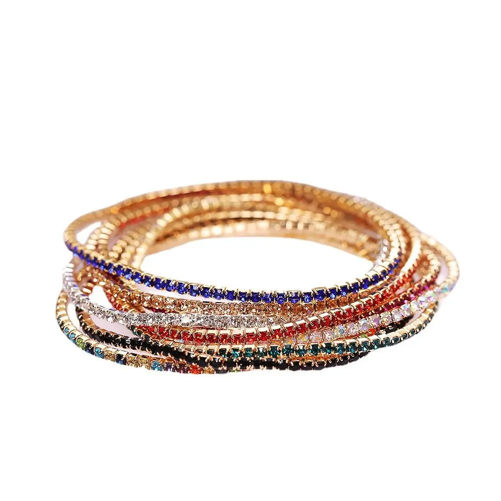 Elastic Fashion Jewelry Shiny Women Rhinestone Bracelets Wristband Bangles Crystal Bracelet