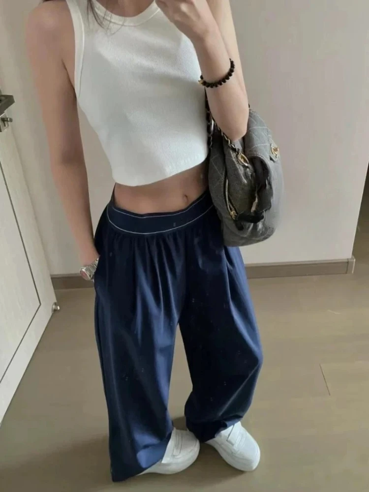 Yoga Casual Sports Trousers High-waisted Women's Wide-leg Pants Loose Thin Baggy Sports Running Fitness Solid Sweatpants Women