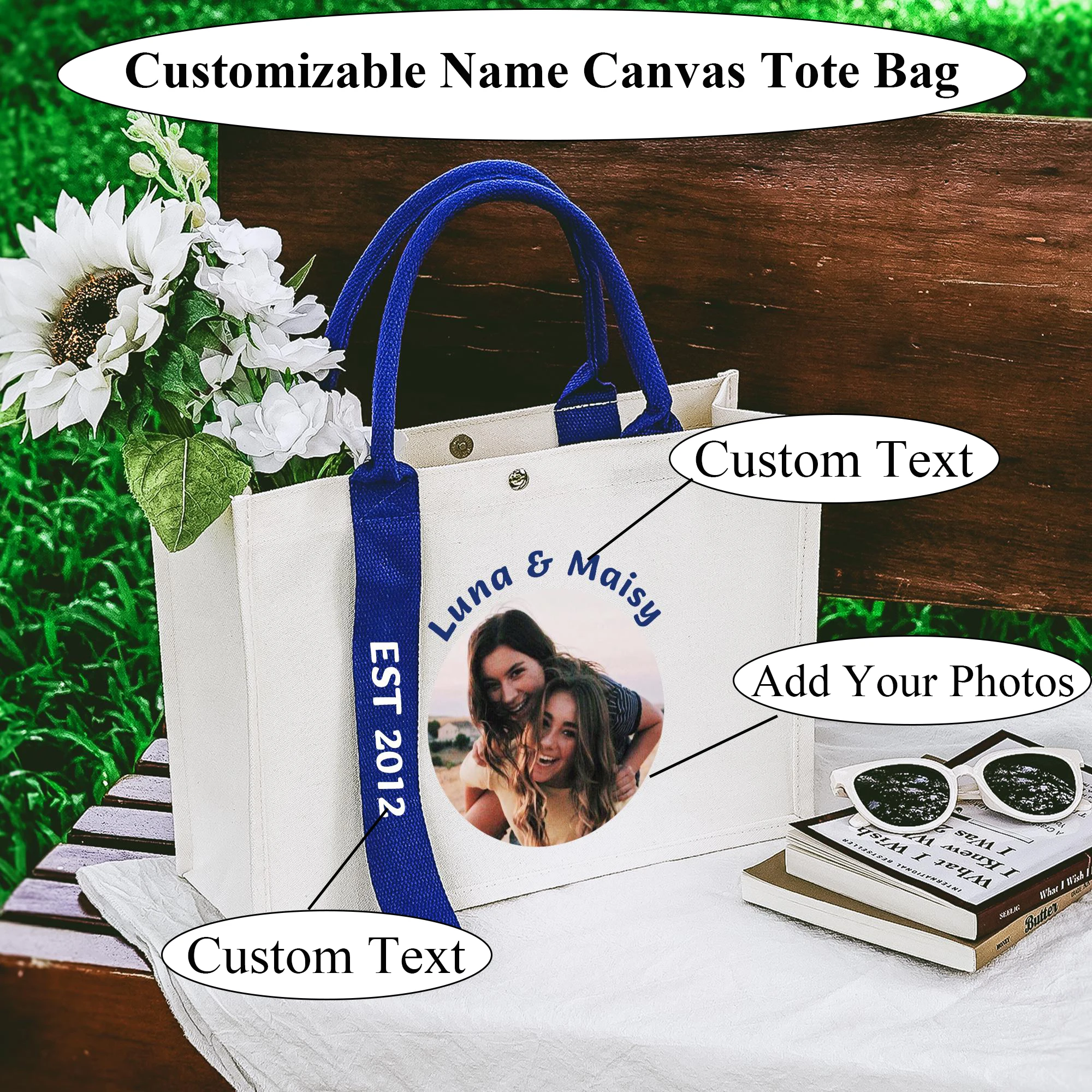 

Personalized Canvas Tote Bags Custom Photo Valentine S Day Gifts For Couples Bride Special Custom Gift Bags Meaningful Keepsakes