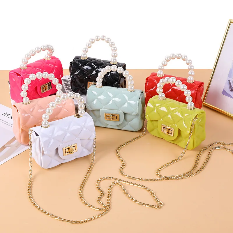 2024 new PVC mini transparent grid jelly bag, simple small bag, single shoulder crossbody bag