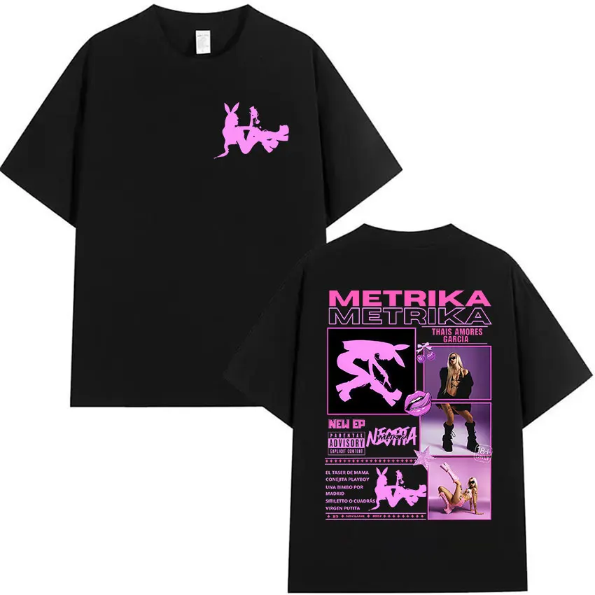 Camisetas Gráficas do Rapper METRIKA Álbum 2026 para Homens e Mulheres, Camiseta Vintage de Alta Qualidade, 100% Algodão, T-Shirts Oversized, Streetwe