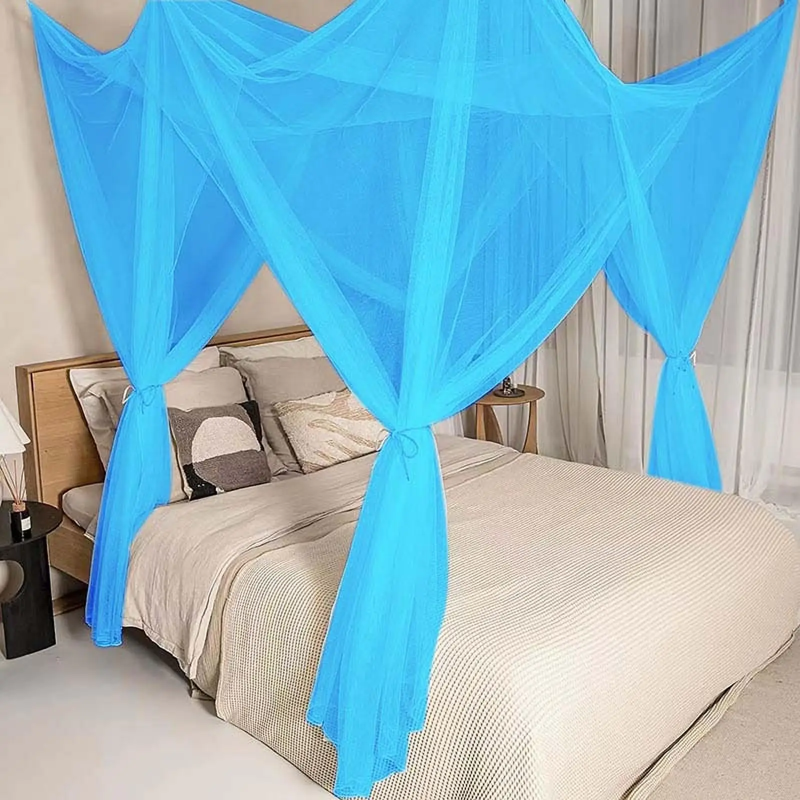 4 Corner Post Bed Canopy Net Elegant Netting for Women Camping Travelling