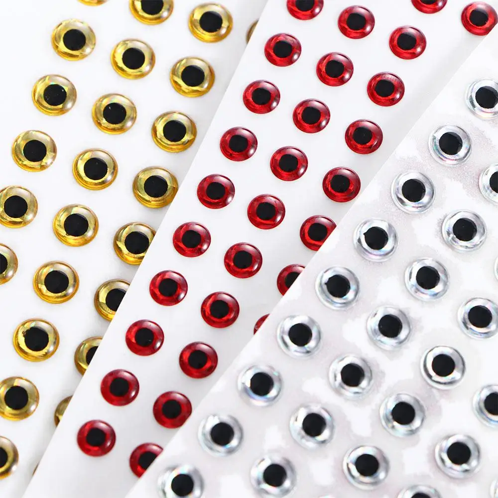 100Pcs Fishing Lure Eyes Holographic 3D Fish Eyes 3mm 4mm 5mm 6mm Simulation Fly Fishing Minnow Artificial Fish Eyeball Sticker