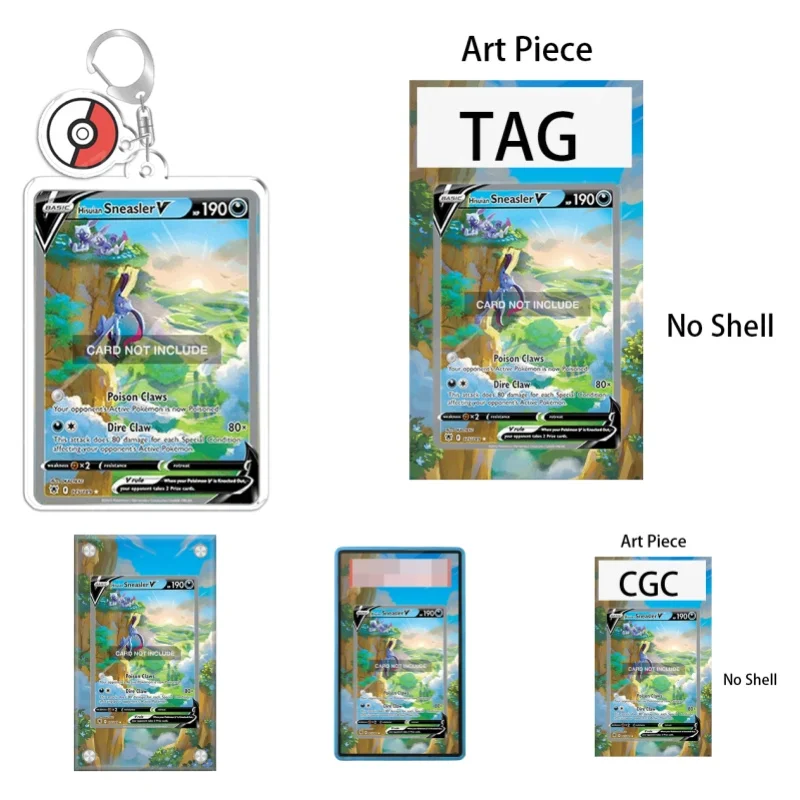Art Display for Pokemon Astral Radiance Hisuian Sneasler V Anime Expand Art Fans Gift Recyclable Acrylic Case Keychain