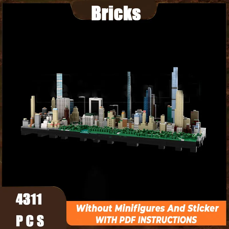 

Изысканный новый продукт MOC, строительные блоки, модель с видом на улицу, технология центрального парка, модульная детская игрушка, подарочный набор «сделай сам»