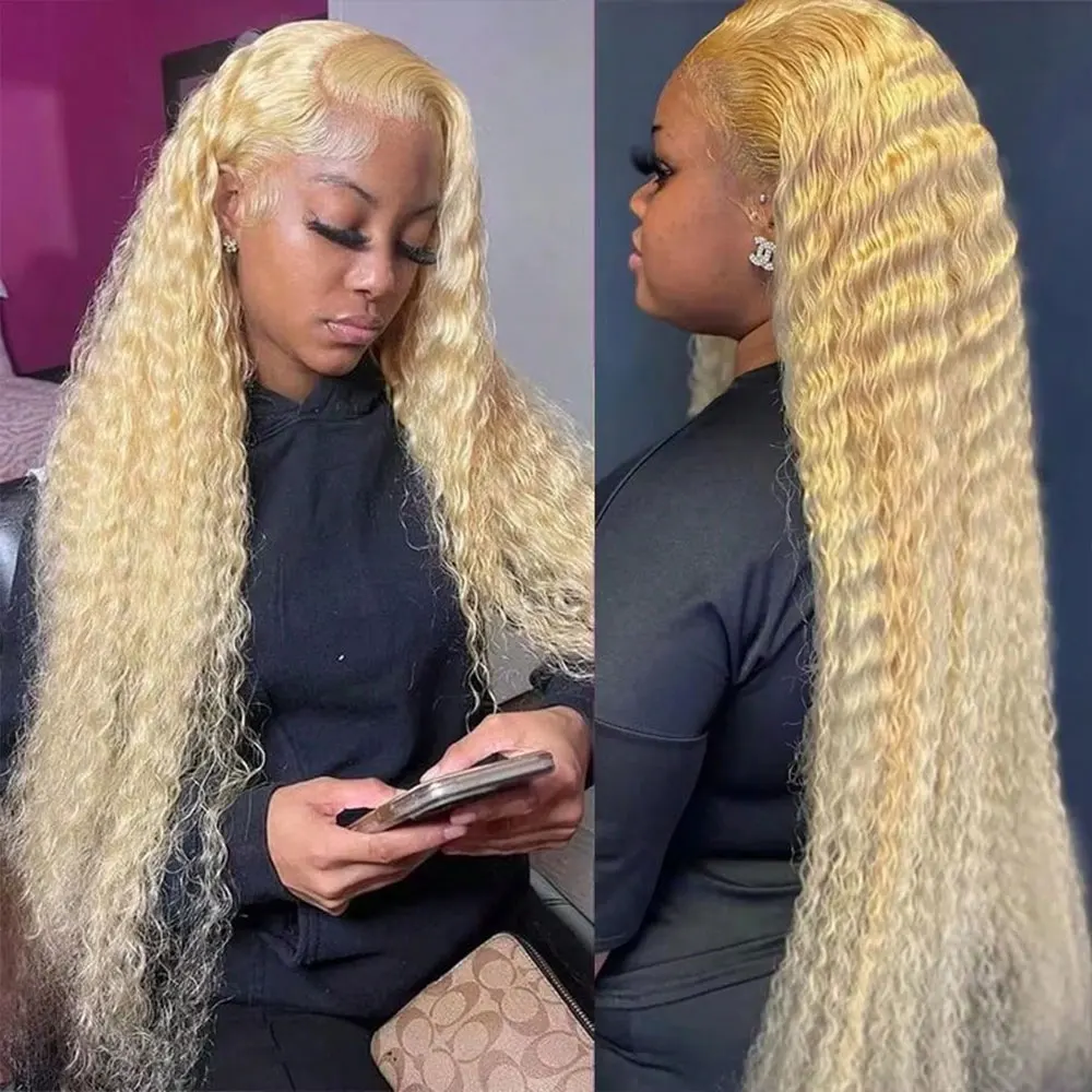 العسل شقراء 613 HD الدانتيل الباروكة الأمامية مجعد الباروكات قبل قطعها فضفاض موجة عميقة الباروكات شعر الإنسان 13x4 الدانتيل شعر مستعار أمامي 250% الكثافة