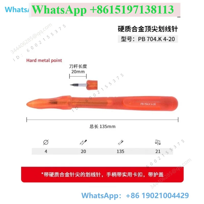 Scribing needle Stainless steel plate Scribing tool Pen type Carbide 704.K 4-20