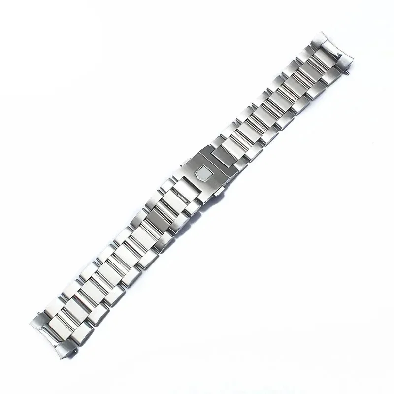 Stainless Steel Silver Bracelet Strap, 22mm, Solid, Watch Accessories, Band, 316L, Fine, Tag Heuer, Calera Series, 22mm