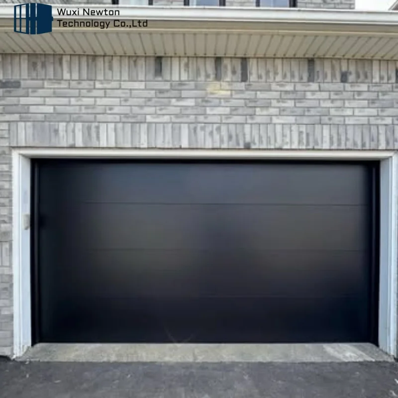 Custom Manufacturer Supplier Smart Insulation Garage Gate Door Brown Color Automated Modern Garage Door With Finished Surface