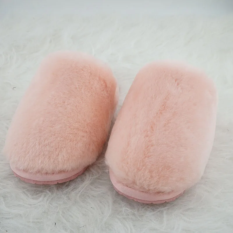 100% Real Wool Natural Fur Home Slippers Indoor Winter Slippers Fur Slippers Lady Home Shoes Women Casual Keep Warm House Shoes view 6