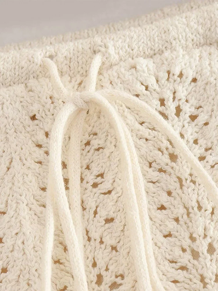 Set di gonne da donna in maglia jacquard lavorata a maglia nuova elegante minigonna a trapezio con coulisse e gilet senza maniche con scollo a O scavato