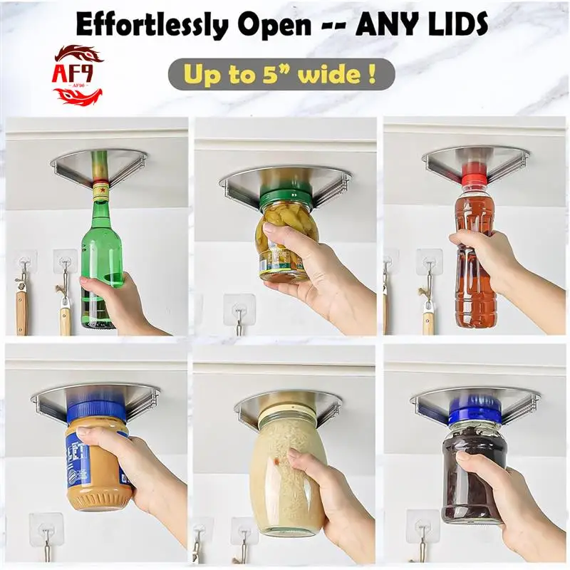 

AF90-Jar Openers For Seniors,Under Cabinet Jar Openers For Weak Hands,Jar Lid&Bottle Cap Opener Tool,Under Counter Can Opener