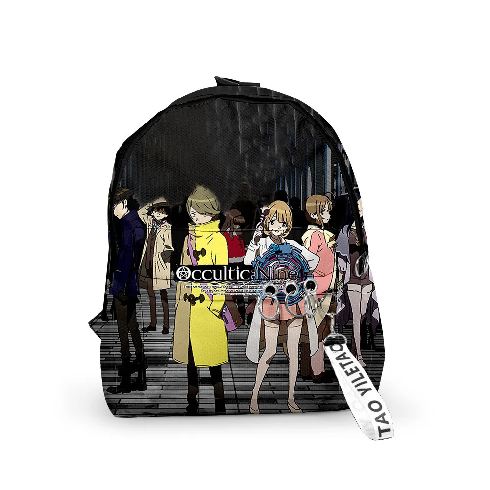 

Cartoon Youthful occurultic nine School Bag Notebook Backpacks Boys/Girls 3D Print Oxford Waterproof Key Chain Small Travel Bags