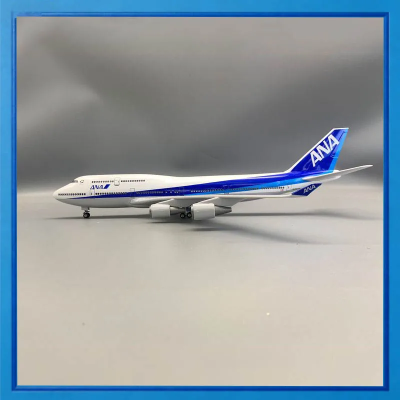 

ANA Boe ing 747 Airplane Model 47cm Simulation Static Aircraft With Led Lights Wheels Desktop Decoration For AviationEnthusiasts