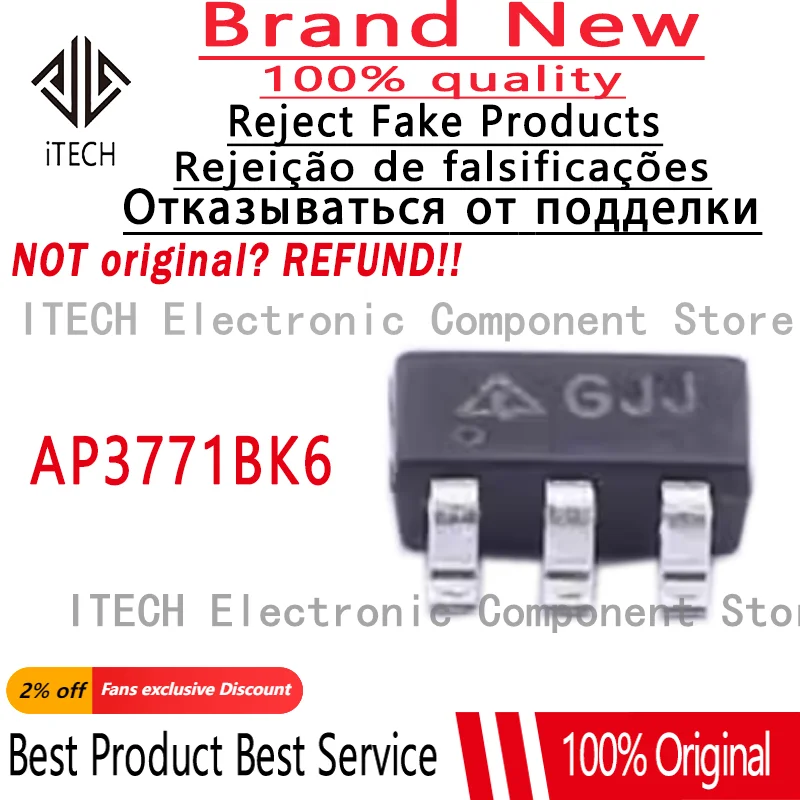 10pcs/lot Original GJJ AP3771BK6 AP3771BK6TR-G1 SOT23-6 100% New and Genuine