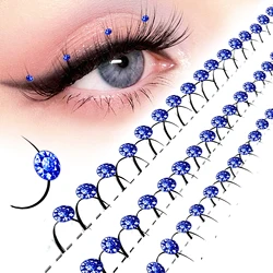 Sapphire A/M Eyelash Extensions Luxury Blue Diamond Lashes Kashmir Sapphire Eyelashes Shimmery Jewel False Lashes 10-15mm