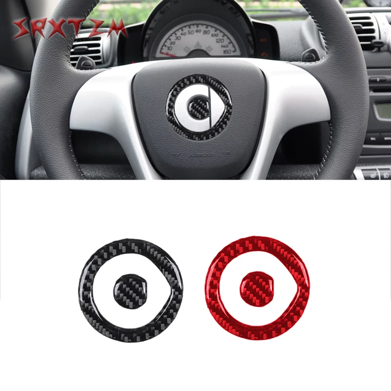 Carbon Fiber Steering Wheel Emblem Insert Decal For Benz Smart Fortwo 451 Coupe Cabrio Pure Pulse Passion 2011-2015