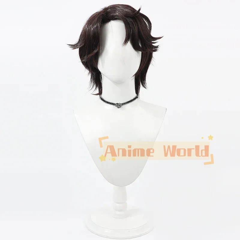 Game Identity V Identity V Puppeteer Cosplay Wig Matthias Czernin Short Dark Brown Heat Resistant Synthetic Hair Halloween Party