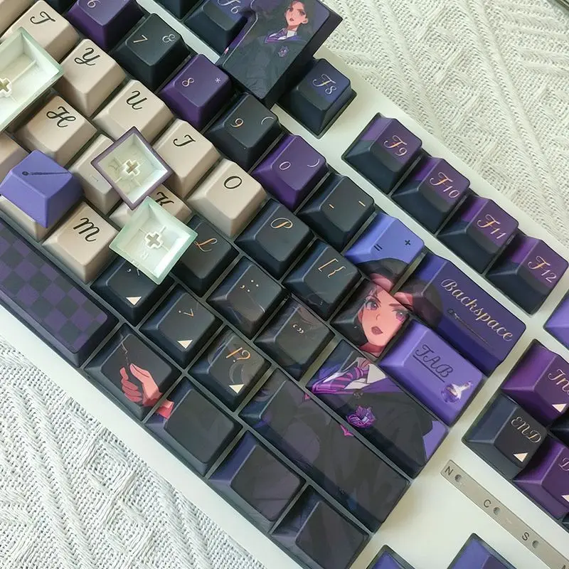 Purple magician keycaps  wooting personality keycap customization mechanical keyboard keycaps  61 68 75 87 98 104 108keys
