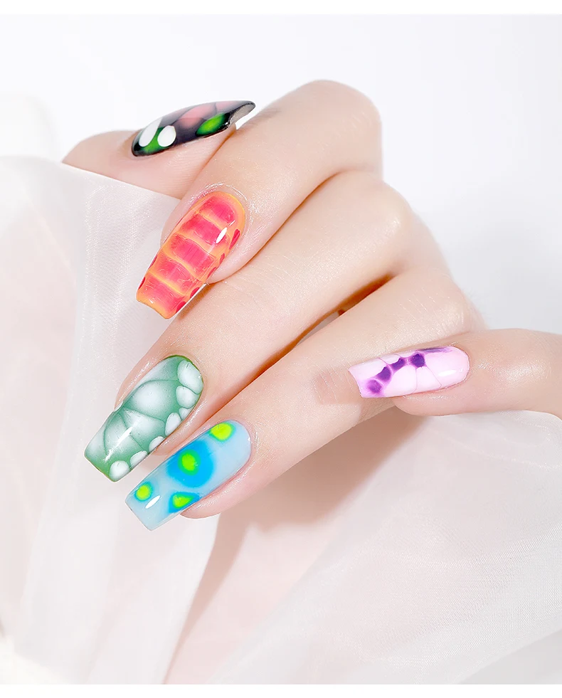 AS Tpo Free Clear Blooming Gel Polish 15 ml UV-LED Soak Off Nail Art Polish zum Verteilen von Effekt Marmor Gel Paint Lack TopBase – Detail 6