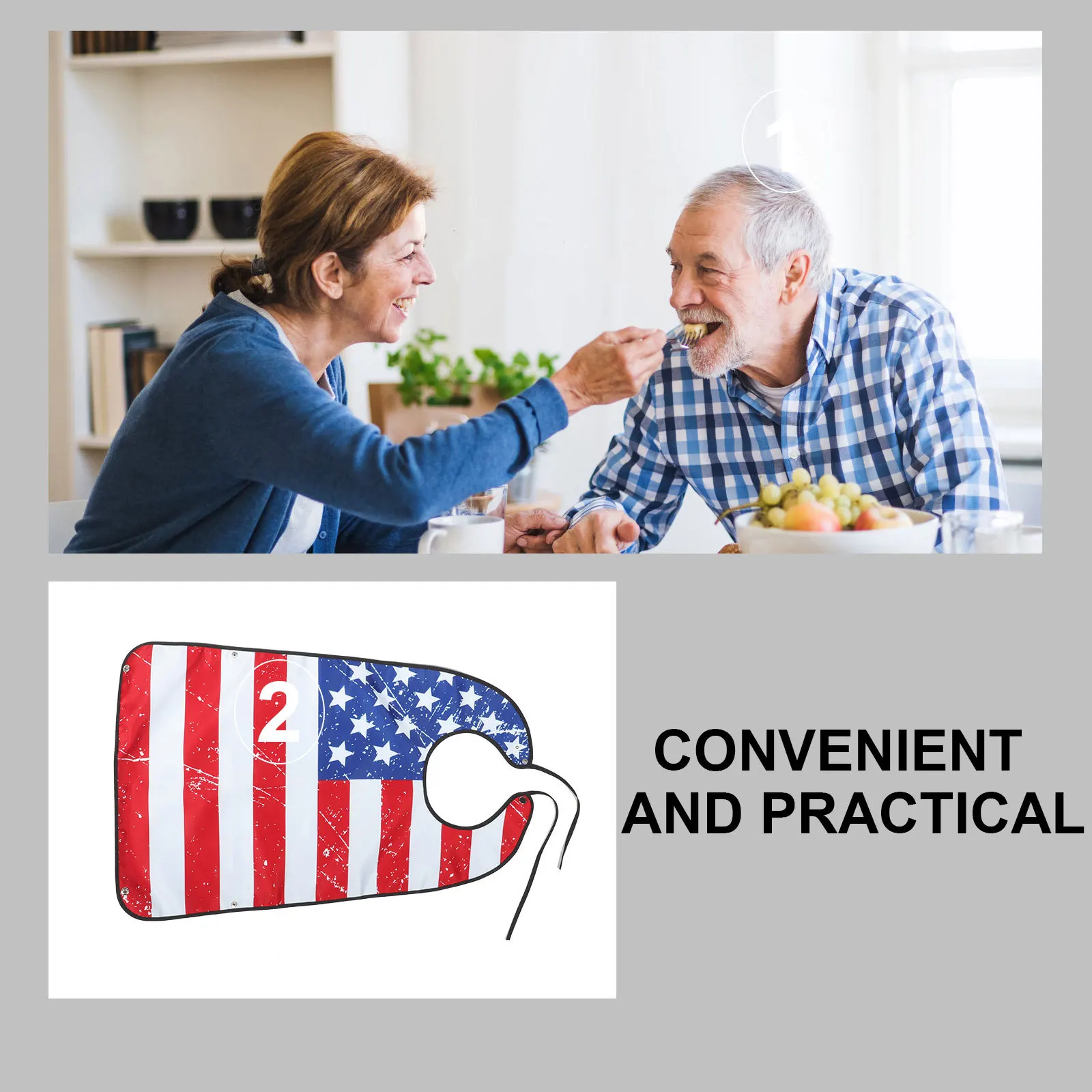 

Waterproof Apron For Adults Reusable Foldable Eating Bib Adjustable Lightweight Elderly Dining Accessory Wear-Resistant Washable