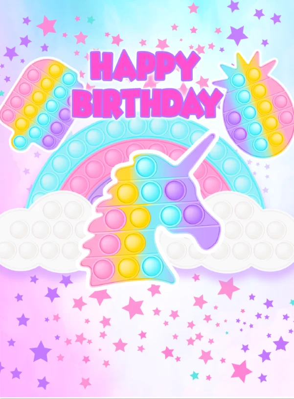 5x7FT Personalized Unicorn Ice Cream Rainbow Stars Happy Birthday Custom Photo Studio Backdrop Background Vinyl 220cm X 150cm