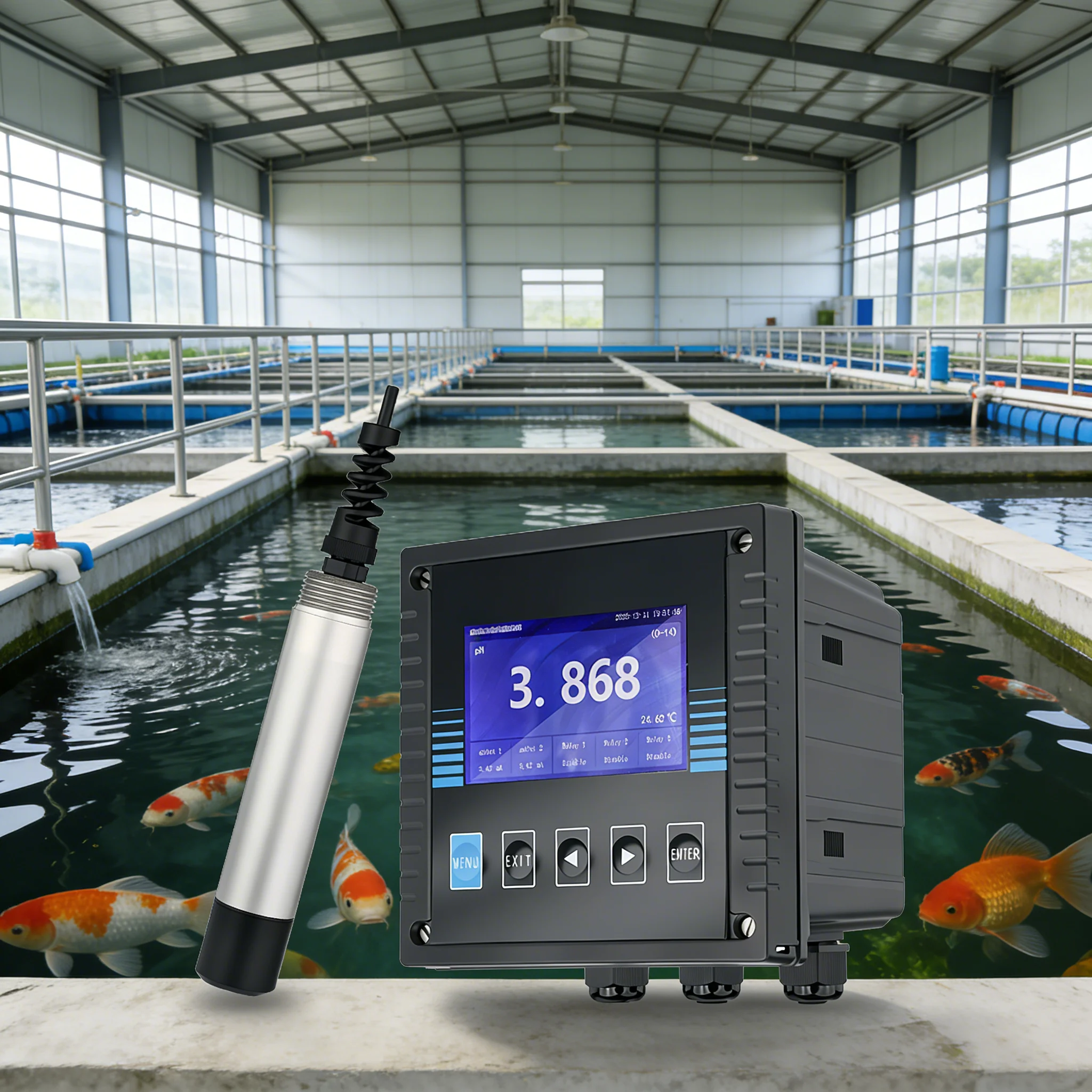 LoRaWAN Optical Dissolved  Sensor 50 Mg/L for Smart Agriculture Fish Pond Water  Concentration DO Monitoring