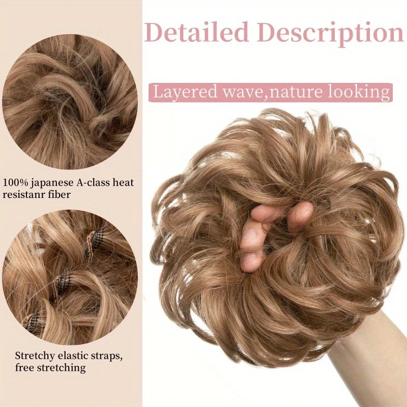 100% شعر بشري مجعد فوضوي كعكة أوبدو للنساء شعر مرن ناعم Chignon متعدد الاستخدامات كعكة شعر سهلة تصفيفة الشعر