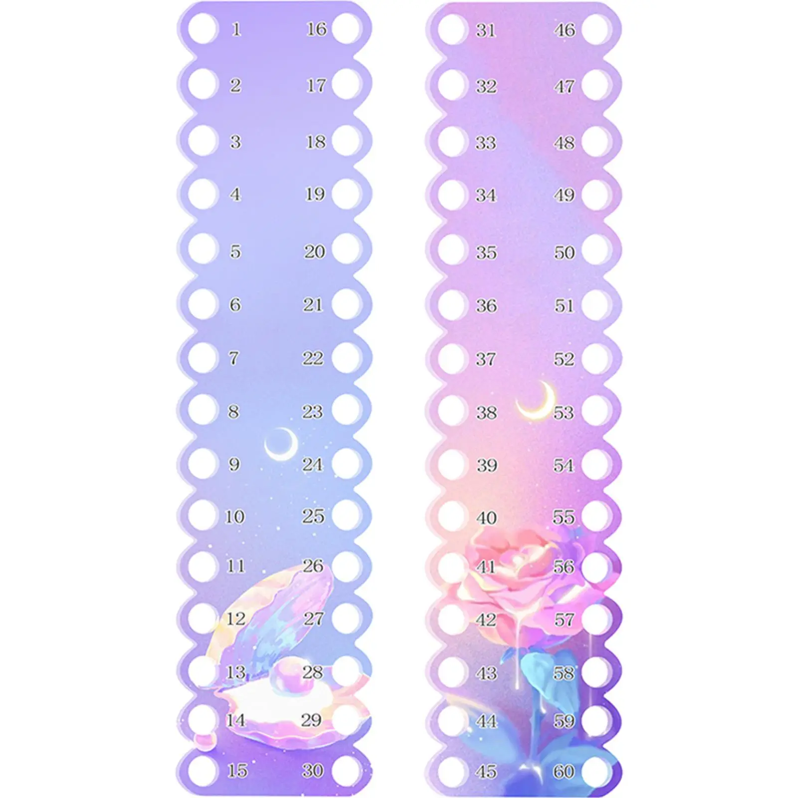 

2pcs Cross Stitch Row Line Board Knit Tools Accessory 30-Hole Embroidery Thread Organizer Acrylic for Sewing Needlework Knitting