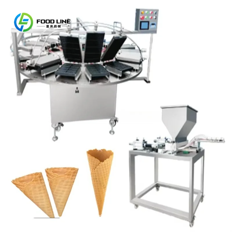 Fully Automatic Stainless Steel Ice Cream Cone Making Machine Touch Screen Easy Operation Egg Roll Maker