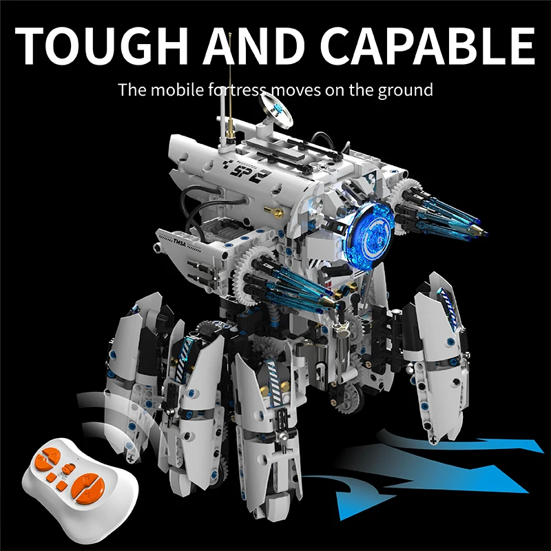 Technical Programming Hexapod Robot Science Fiction War Machine Building Blocks City Remote Control Robots Bricks Toys Boys Gift view 3