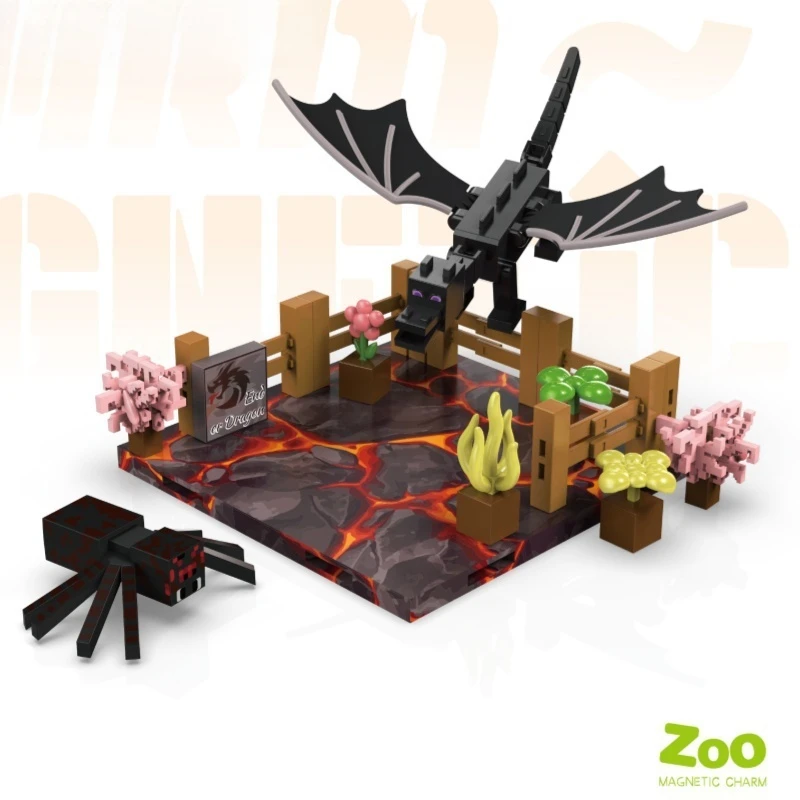 Mundo magnético série zoológico bloco de construção meninos e meninas crianças quebra-cabeça brinquedos magnéticos