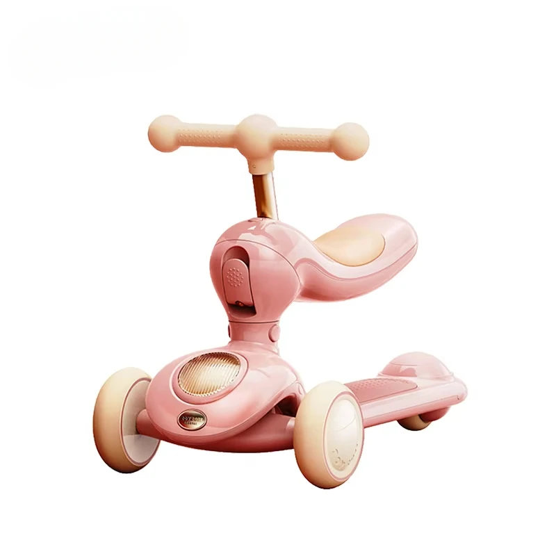 

Zoyzoii Kids Aluminum Scooter Baby Mini Scooter With Seat 2in1 Multifunction Children Balance Scooter For Kid