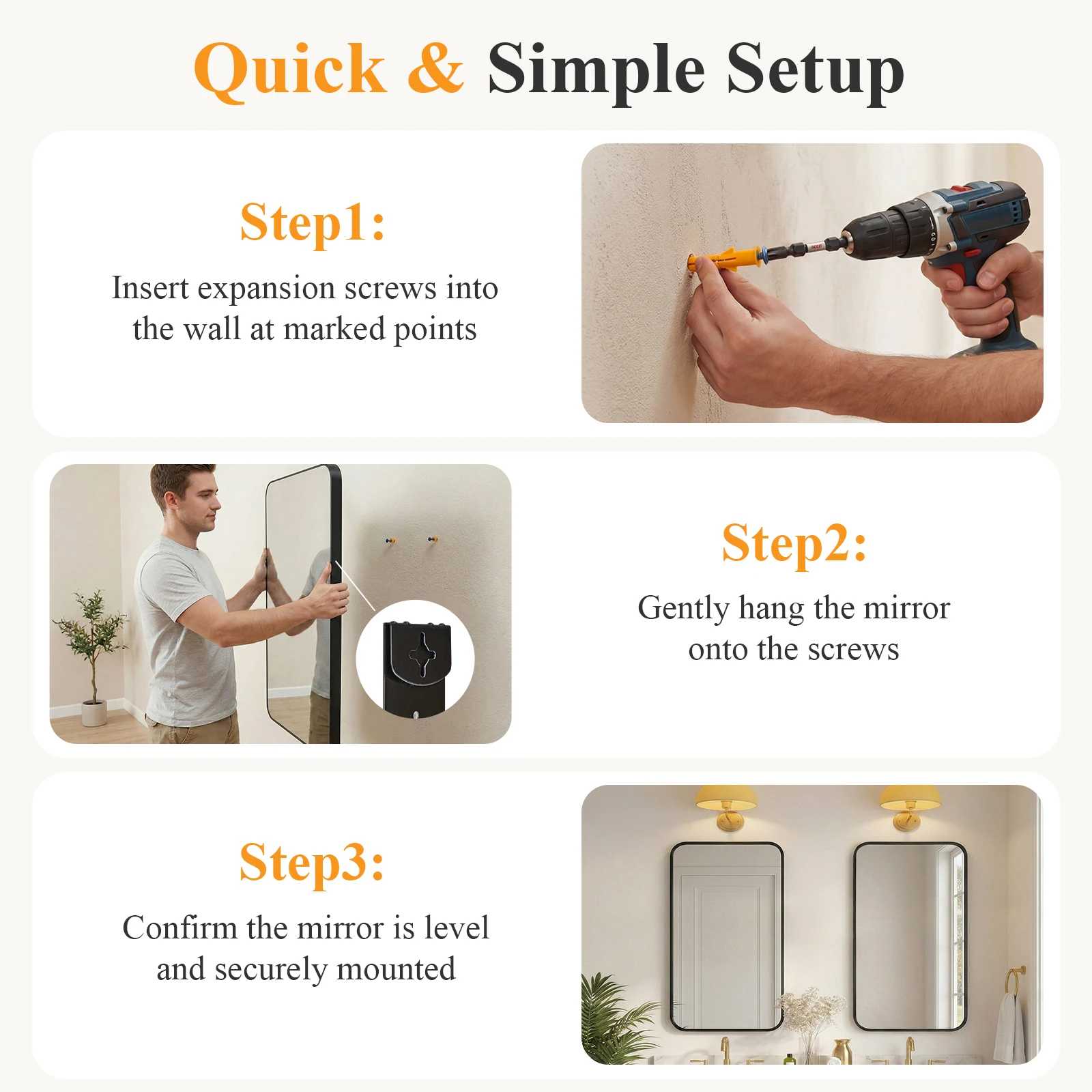 vertical mirror setup