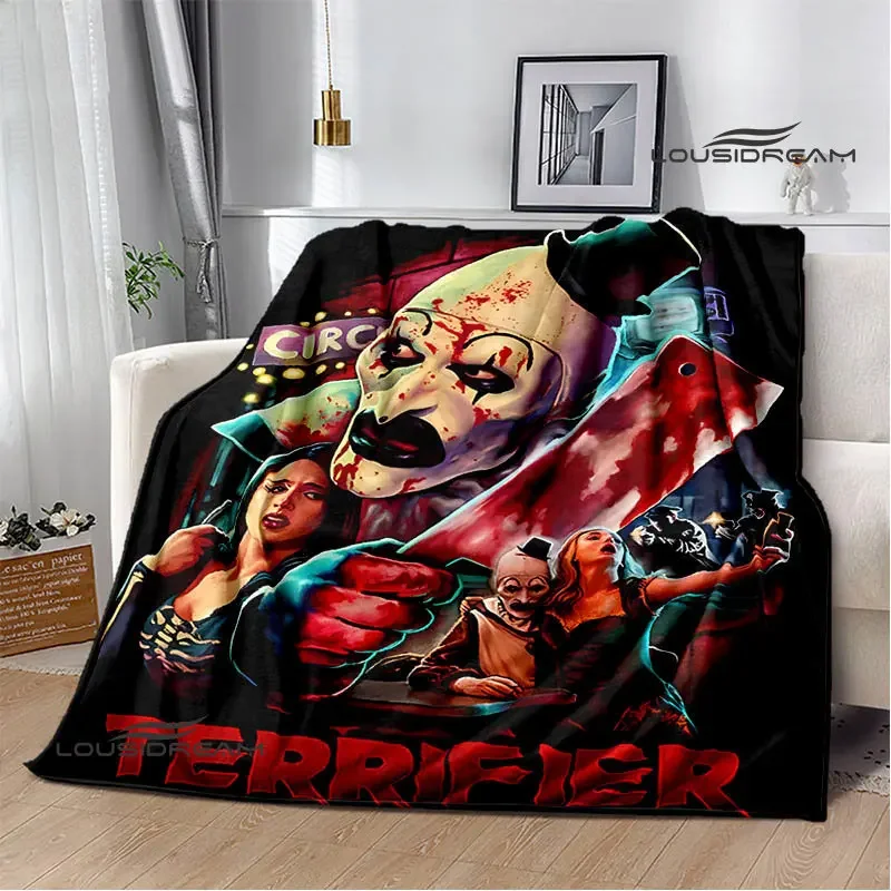 Terrifier horror movie printing coperta bambini coperta calda flanella coperta morbida e confortevole coperta da picnic regalo di compleanno