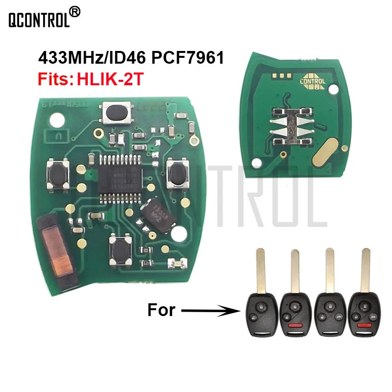 

QCONTROL Car Remote Key Circuit Board for Honda HLIK-2T Accord Element Pilot Civic CR-V HR-V Fit Insight City Jazz Odyssey Fleed