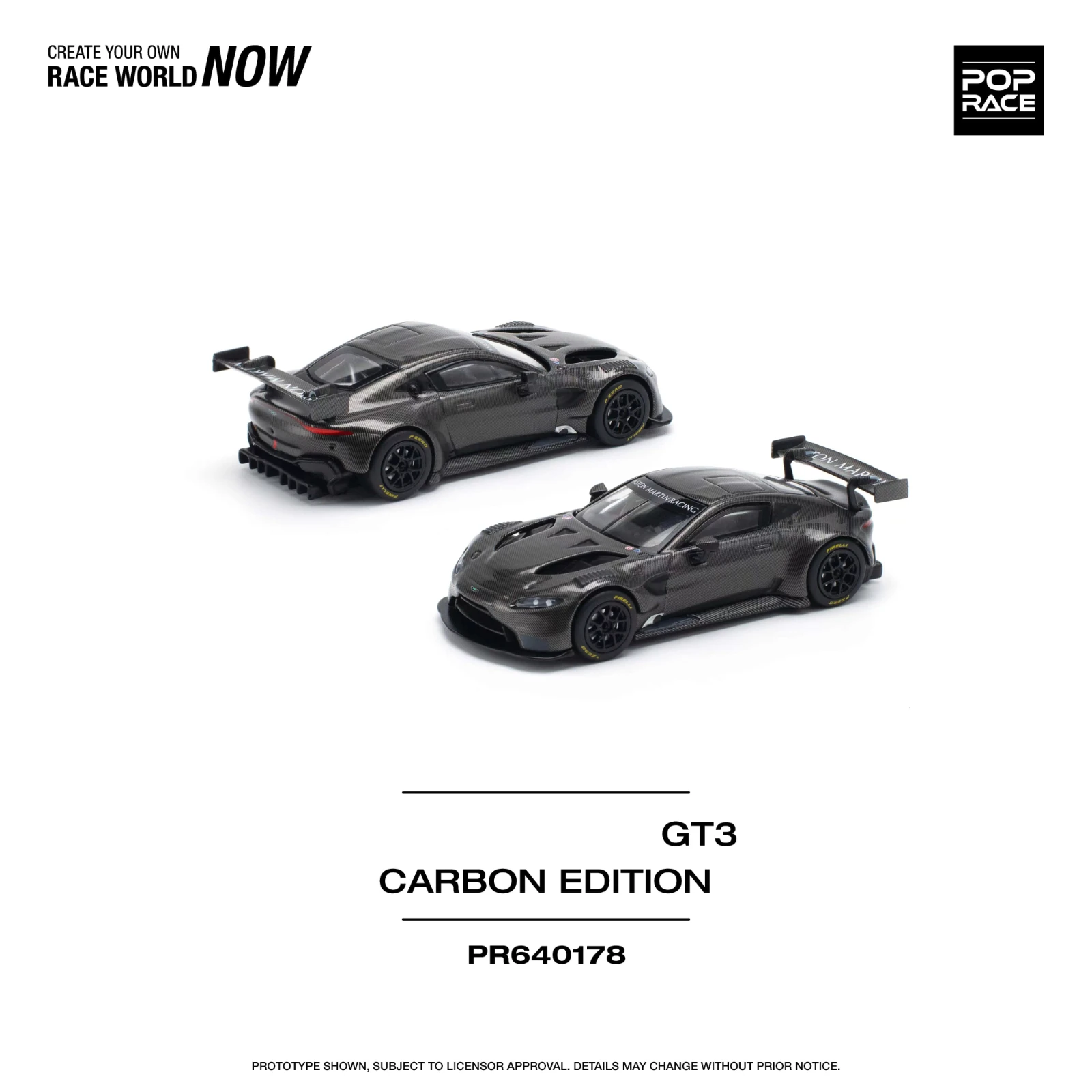 

PreSale POP Race 1:64 Vantage GT Carbon Edition литая модель автомобиля под давлением, игрушка