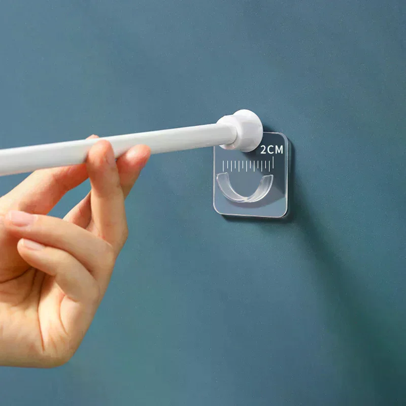 /TPz/Curtain Rod Bracket Holder Hooks For Wall Adhesive Bathroom Shower Rod Tension Retainer No Drilling Stick For Closet Stron