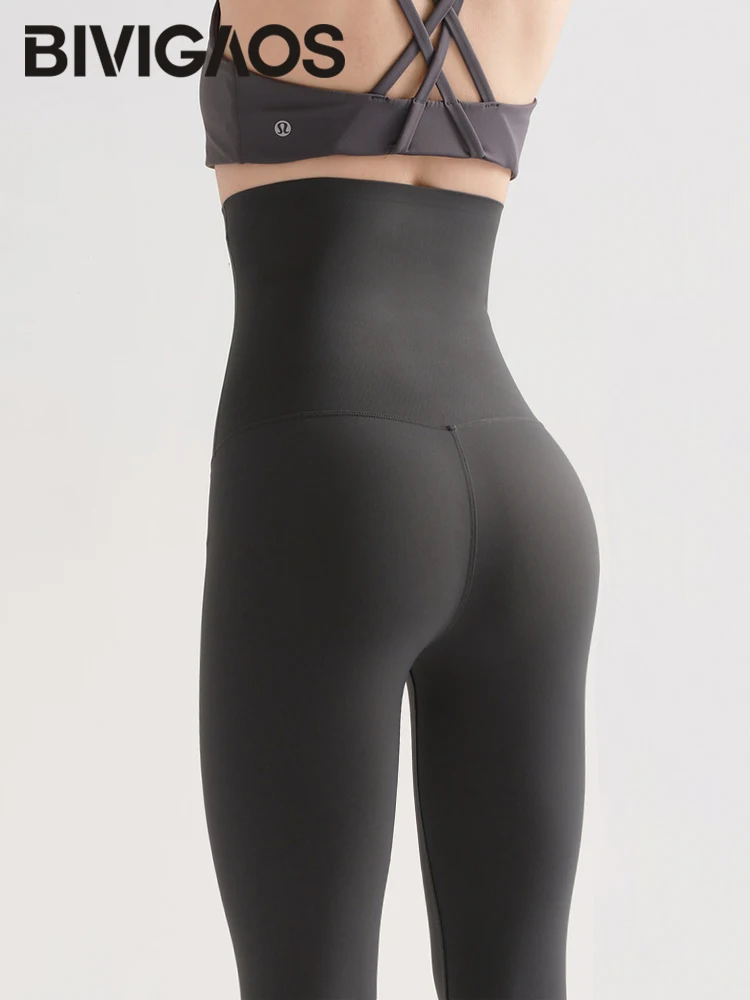 BIVIGAOS Ultra High Waist Shark skin Yoga Leggings Women Tight Elastic Spring Butt Lifting Shaping Sexy Sport Fitness Leggings