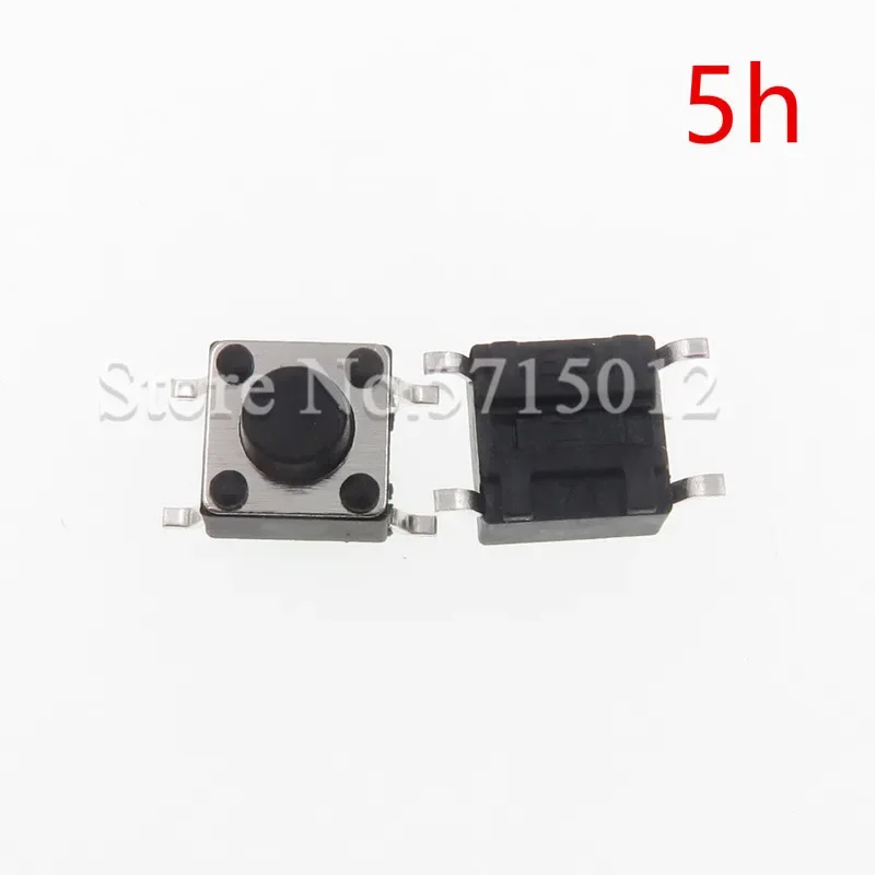 200pcs/lot Micro touch switches Momentary Tactile Push Button Switch 6*6*5mm 4 pin round head black 6x6x5mm