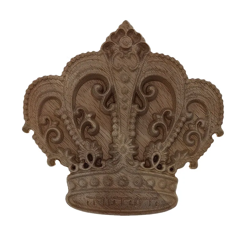 لوحة زخرفية على شكل تاج من الخشب الصلب المنحوت يدويًا على الطراز الأوروبي | زخرفة ملكية عتيقة لتزيين الحائط والأثاث #5