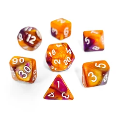 7Pcs/Set DND Blend Dice Colours Mixing Effect Unique Polyhedral Dices for RPG Role Playing Table Games Board Game Accessory