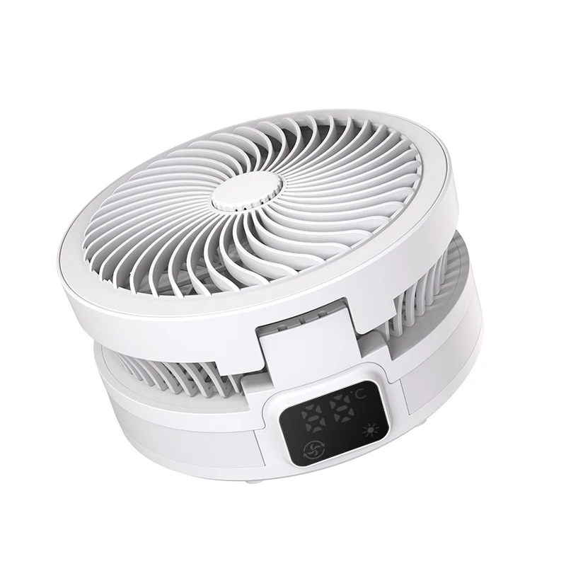 Nieuwkomer 2023 Desktopventilator, Draagbare Oplaadbare Usb-Ventilator Met Led-Licht Outdoor Campinglichtventilatoren