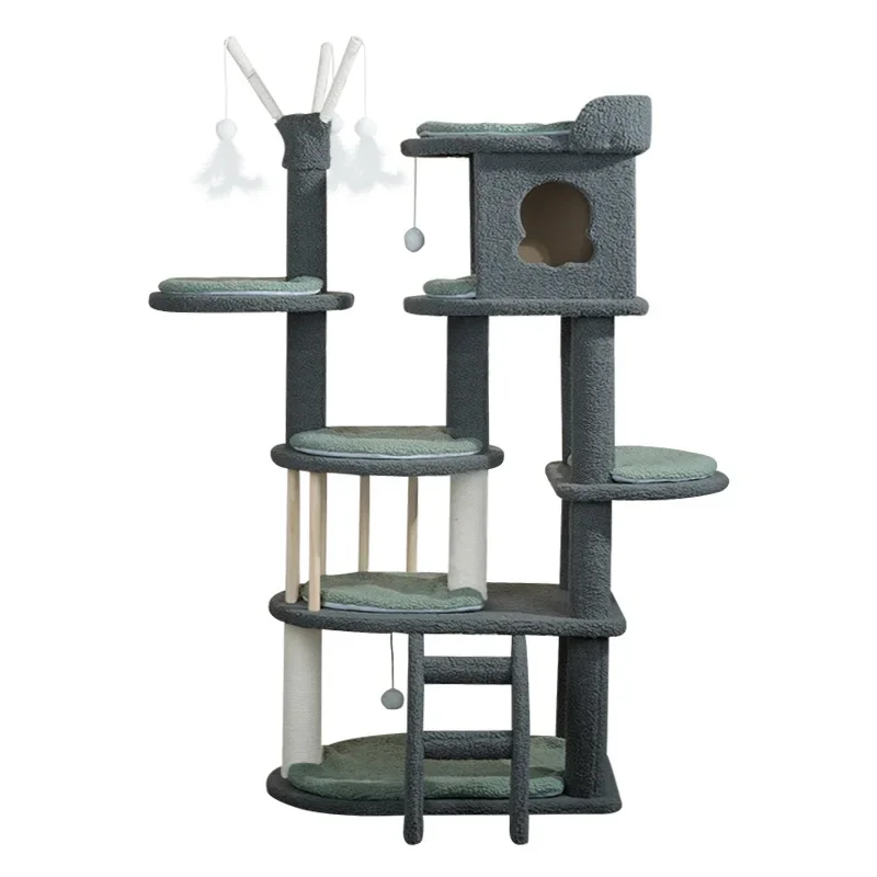 

Large Cat Climbing Frame, Luxury, 6-story, Villa Jumping Platform, Teddy Velvet, Warm Cat Nest, Cat Tree Integrated