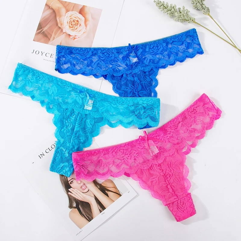 5PCS Low-waist Women Lace Briefs Seamless Women Lingerie Comfort G-String Thongs Female Sexy Breathable Panties