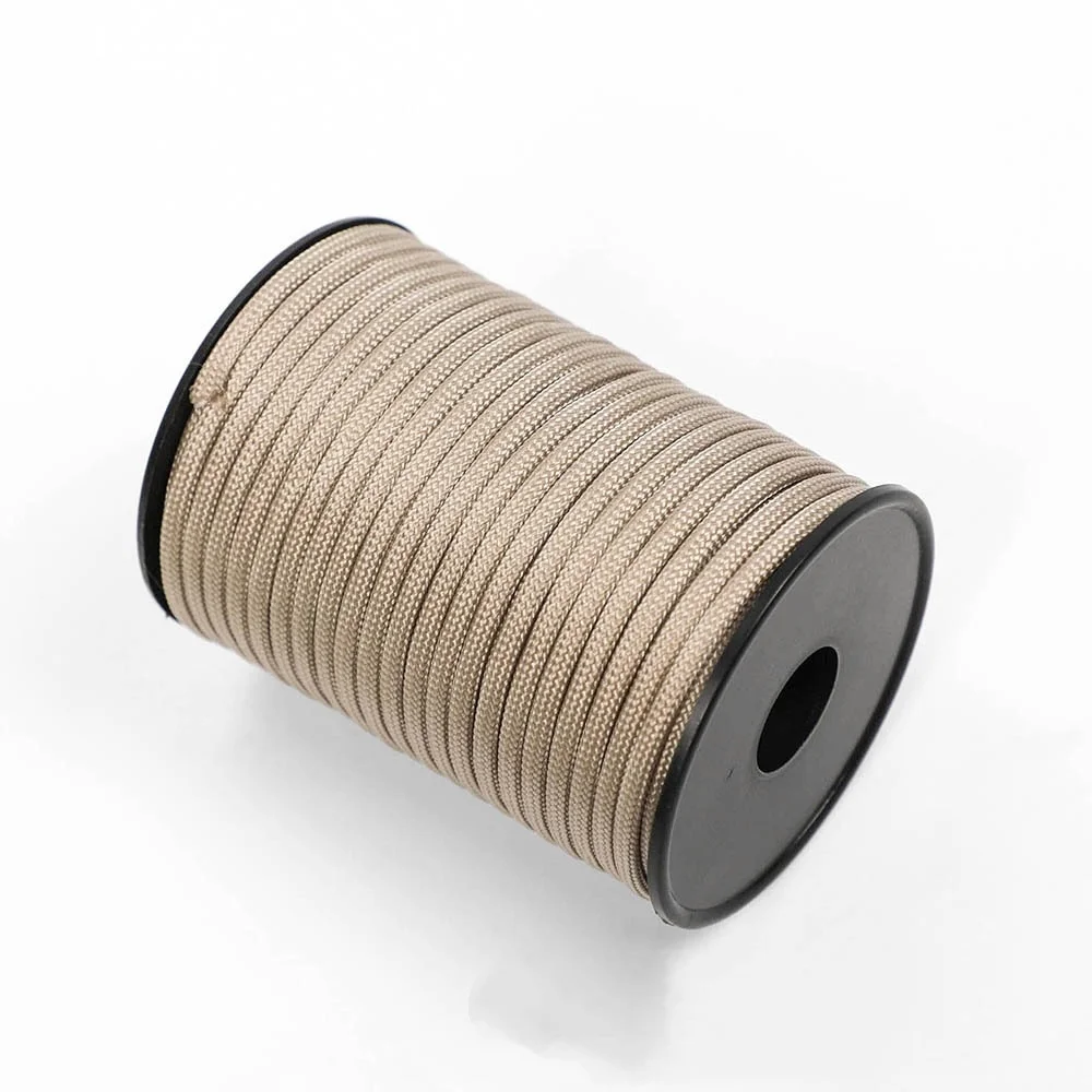 Durchmesser 4mm, Länge 30m, aufrollbares neunadriges Paracord-Seil in verschiedenen Farben, geeignet zur Zeltverstärkung, Windseilbefestigung. – Detail 1