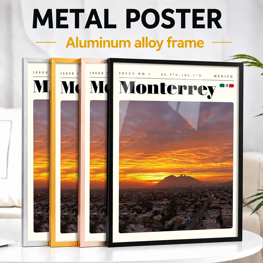 Monterrey Mexico Cityscape Framed Metal Print Customized Scenic Tribute Wall Art Perfect Within Office As Tourist Collectors