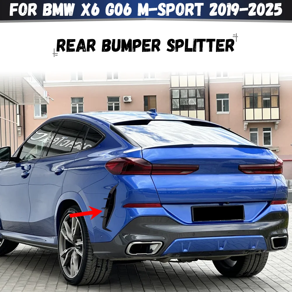 For BMW X6 G06 M-Sport 30d 40i 40d M50i M50d M60i 2019-2025 Car Rear Bumper Air Intake Vent Canard Splitter Body Kits